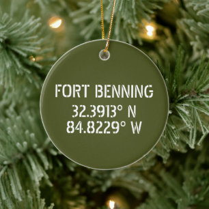 Fort Benning Latitude Longitude op maat Keramisch Ornament