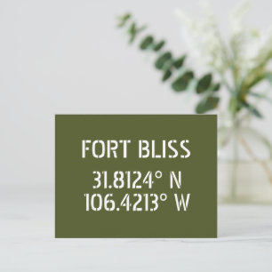 Fort Bliss Latitude Longitude Briefkaart