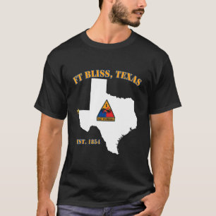Fort Bliss Tx militaire basis 1e pantserdivisie T-shirt