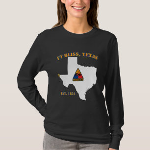 Fort Bliss Tx militaire basis 1e pantserdivisie T-shirt