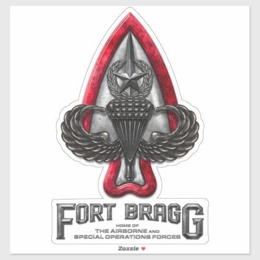 Fort Bragg 14"Hoge Custom-Cut Vinyl Sticker (Vel)