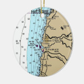 Fort Bragg CA Nautical Chart Keramisch Ornament (Links)