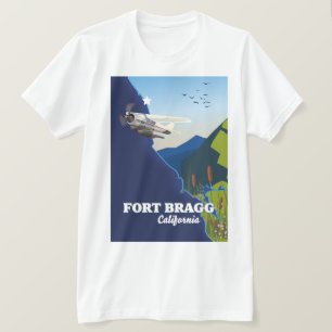 Fort Bragg California-kaart T-shirt