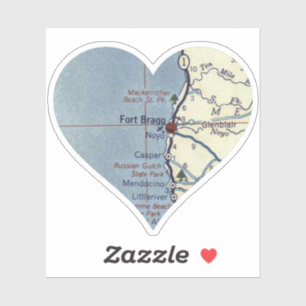 Fort Bragg California  Map Sticker