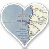 Fort Bragg California  Map Sticker (Voorkant)