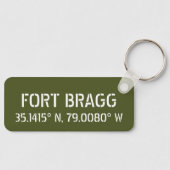 Fort Bragg Latitude Lengtegraad Sleutelhanger (Voorkant)