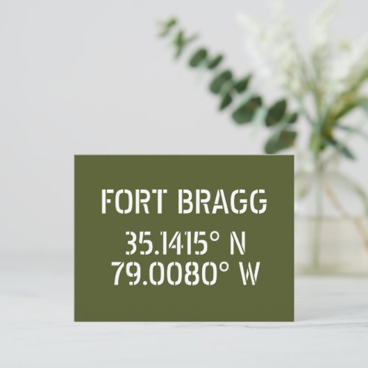 Fort Bragg Latitude Longitude-Briefkaart Briefkaart (Staand voorkant)