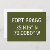 Fort Bragg Latitude Longitude-Briefkaart Briefkaart (Voorkant / Achterkant)