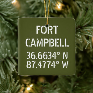 Fort Campbell Latitude Longitude Keramisch Ornament