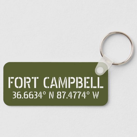 Fort Campbell Latitude Longitude Sleutelhanger (Voorkant)