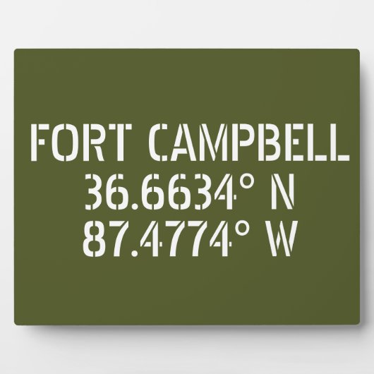 Fort Campbell Latitude Longitude-tablet Fotoplaat (Voorkant)