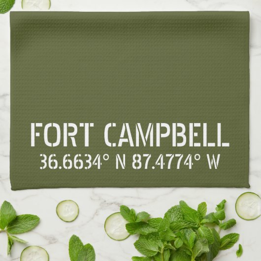 Fort Campbell Latitude Longitude Theedoek (Gevouwen)