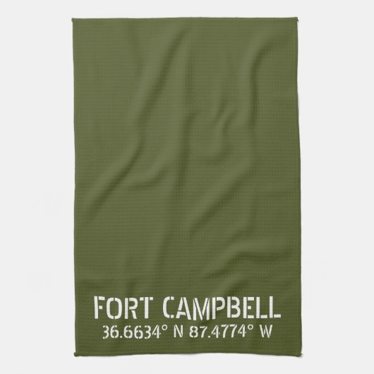 Fort Campbell Latitude Longitude Theedoek (Verticaal)
