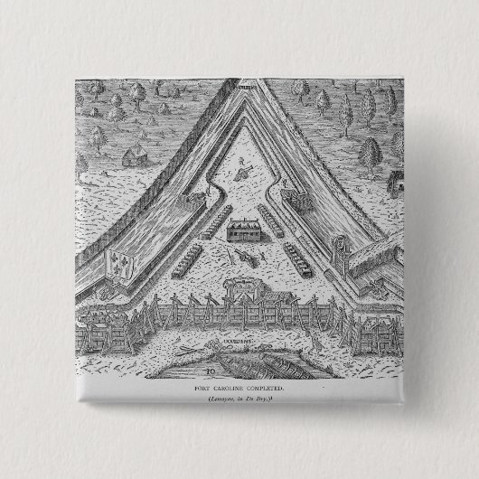 Fort Caroline Voltooid Vierkante Button 5,1 Cm (Voorkant)