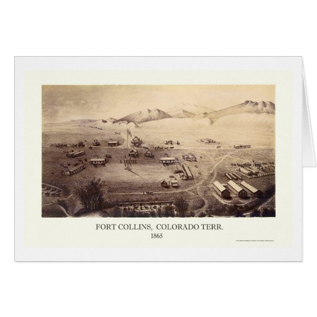 Fort Collins, carte panoramique de Co - 1865 (Devant horizontal)