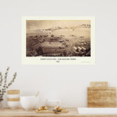 Fort Collins, CO Panorama Map - 1865 Poster (Keuken)