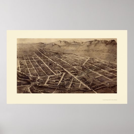 Fort Collins, CO Panorama Map - 1899 Poster (Voorkant)