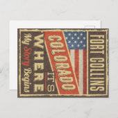 Fort Collins Colorado Briefkaart (Voorkant / Achterkant)