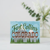 Fort Collins Colorado Snowy Mountains Briefkaart (Staand voorkant)