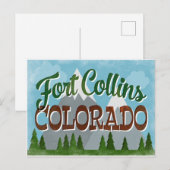 Fort Collins Colorado Snowy Mountains Briefkaart (Voorkant / Achterkant)
