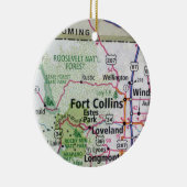 Fort Collins en Estes Park Map Keramisch Ornament (Rechts)