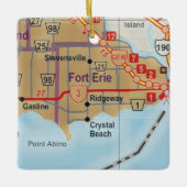 Fort Erie Ontario Map Keramisch Ornament (Voorkant)