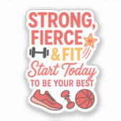 Fort et adapté | Stickers de sport de motivation (Recto)