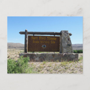 Fort Fred Steele State Historic Site Entrance Sign Briefkaart