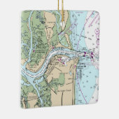 Fort George Inlet Florida Chart Keramisch Ornament (Rechts)