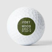 Fort Hood Latitude Lengtegraad Golfballen (Voorkant)