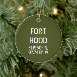 Fort Hood Latitude Longitude, op maat gemaakt Keramisch Ornament