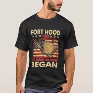 Fort Hood Texas USA Vlag 4th of July Lange mouw T T-shirt
