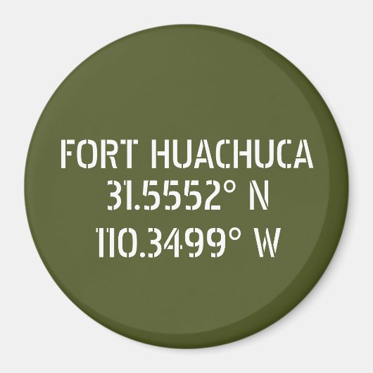 Fort Huachuca Breedtegraad Lengtegraad  Magneet (Voorkant)