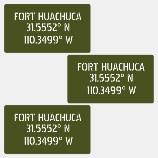 Fort Huachuca Breedtegraad Lengtegraad Waterdicht Labels (Groep)