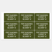 Fort Huachuca Breedtegraad Lengtegraad Waterdicht Labels (Vel)