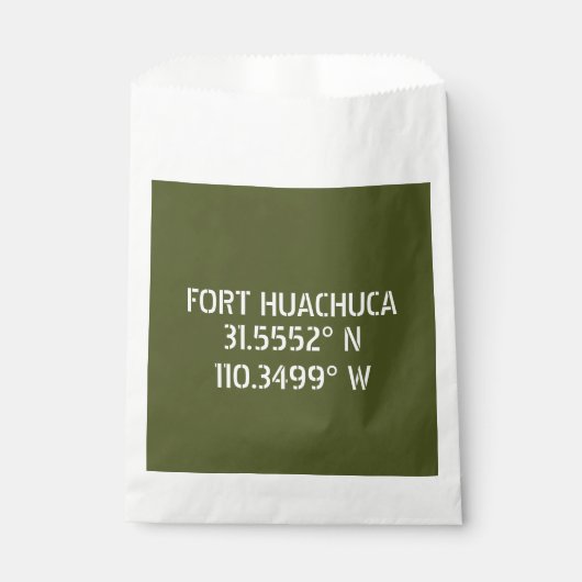 Fort Huachuca Latitude Longitude Bedankzakje (Voorkant)