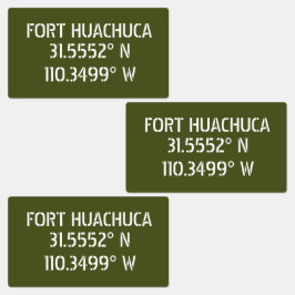 Fort Huachuca Latitude Longitude Waterdicht Labels