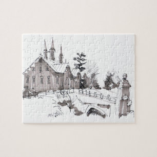 Fort Hunter Schuur Schets / Kunstenaar Larry Lerew Legpuzzel