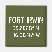 Fort Irwin Latitude Longitude Magneet (Voorkant)