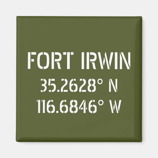 Fort Irwin Latitude Longitude Magneet (Voorkant)