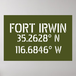 Fort Irwin Latitude Longitude Poster