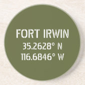 Fort Irwin Latitude Longitude Zandsteen Onderzetter (Voorkant)
