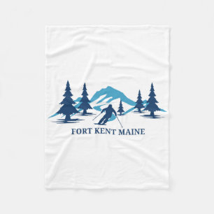 Fort Kent Maine Skigebied Skiën Skiloper Fleece Deken