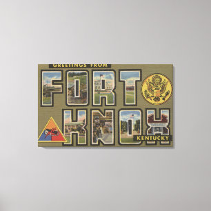 Fort Knox, Kentucky - Grote Letter-scènes Canvas Afdruk