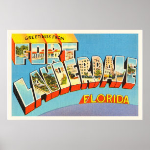 Fort Lauderdale #2 Florida FL Old Travel Souvenir Poster