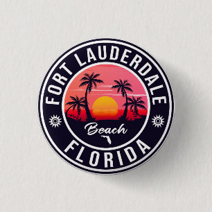 Fort Lauderdale Beach Florida Vintage 60 Ronde Button 3,2 Cm