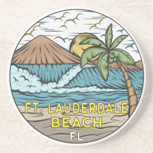 Fort Lauderdale Beach Florida  Zandsteen Onderzetter