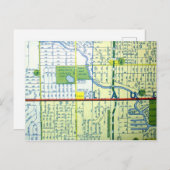 Fort Lauderdale, FL  Map Briefkaart (Voorkant / Achterkant)