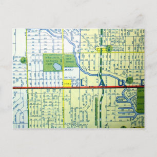 Fort Lauderdale, FL  Map Briefkaart