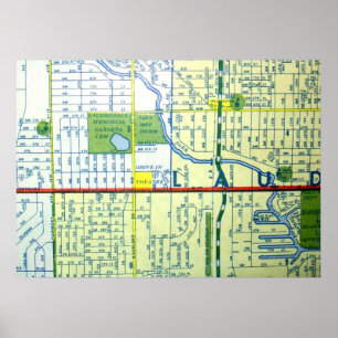 Fort Lauderdale, FL Map Poster